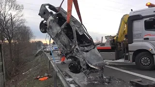 29.12.2019 - VN24 - Recovery after fire accident on A1 near Werne