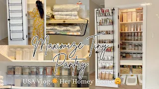 #9 Maximizing Pantry Space Hacks 🌟 Smart Pantry Organization Ideas 🤗 | Small Kitchen Pantry VLOG💕