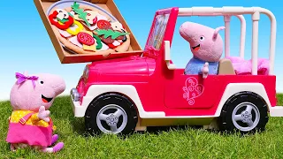 Los cerditos compran un coche nuevo. Vamos de picnic con Peppa. Vídeos para niños de juguetes.