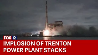 Trenton power plant stacks imploded