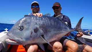 50kg (110lb) Giant Trevally at Kenn Reef