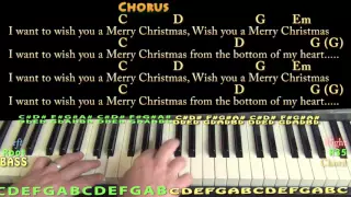 Feliz Navidad (CHRISTMAS) Piano Cover Lesson in G with Chords/Lyrics - G C D Em