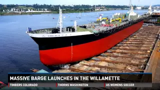Huge barge launch