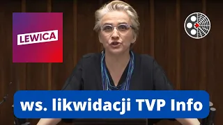 Joanna Scheuring-Wielgus: TVP Info to ściek, to rynsztok, to SIEDLISKO ZŁA