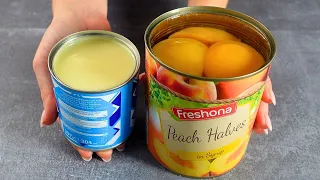 Just peach and condensed milk. So easy and delicious. In 5 minutes and done.