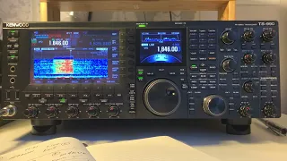 Operating the Kenwood TS990 on the Harwell ARS Friday night Top Band sked (160m/1.846 MHz)