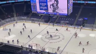 Lightning warming up vs Blue Jackets April 25