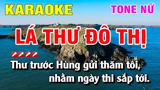 Karaoke Lá Thư Đô Thị Tone Nữ Nhạc Sống | Nguyễn Linh