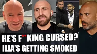 Dana White REACTS to Panic Over "CURSE" For Volkanovski in Topuria Fight! Bisping TRASHES Belal