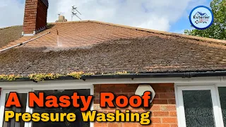 A Nasty Roof Cleaning in Leicester | Roof Pressure washing Satisfying | Exterior Cleaning Xpert