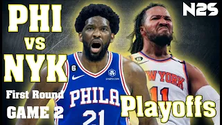 🛑PLAYOFFS - First Round - GAME 2 - Philadelphia 76ERS vs New York KNICKS - NBA 2K24