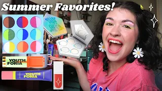 CURRENT MAKEUP FAVS | in my iridescent shadow, neon liner, liquid blush era!!🌈