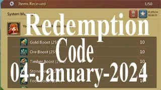 Lords Mobile :- New lords Mobile Redemption Code 04 January 2024