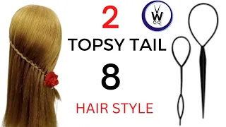 4 Easy Hairstyles With Topsy Tail || Amazing Tricky Hairstyling Tools || Hair Accessories 👍