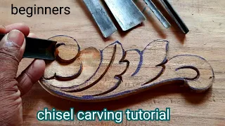 Carving Tutorial for Beginners | wood carving by UP wood art