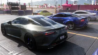 FH5 | 893HP Anti-Lag LC500 Street Racing Stock Body vs Widebody & Car Meet/Cruising/Sliding