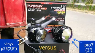 Biled pro7 (3") VS Vinyx p25 (2,5") sinar otomotif