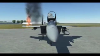 DCS world  F15 One wing Landing