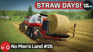 Stocking Up On Straw Bales, Harvesting Oats & Building A New Shed - No Man's Land #25 FS22 Timelapse
