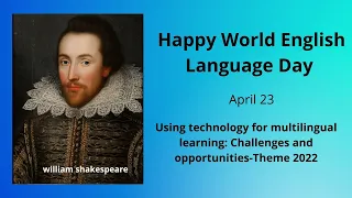 Happy English Language Day /23 April 2024 / English Language Day WhatsApp status/#EnglishLanguageDay