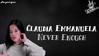 Claudia Emmanuela Santoso - Never Enough (Lyrics) - Voice of Germany 2019 | Blinds