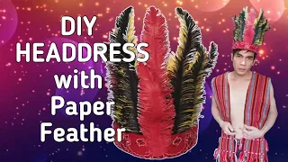 DIY Headdress with Feather made of paper