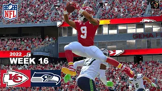 Kansas City Chiefs vs Seattle Seahawks Simulation 2022 Week 16 Franchise Madden 23 PS5 4k Game Play