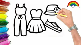 How to draw clothes | cute Dresses | Art  Easy drawing for kids | painting | coloring  |step by step