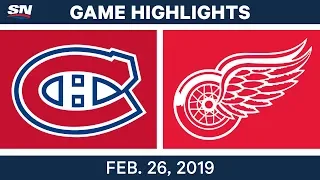 NHL Highlights | Canadiens vs. Red Wings - Feb 26, 2019