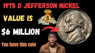 Rere Coin 1975 D Jefferson Nickel coin worth Million!