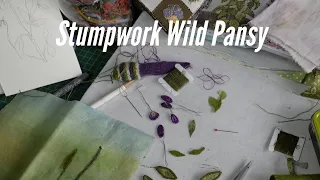 Wild Pansy Stumpwork Tutorial . Page 3 in the Fabric Flower Book
