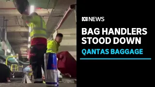 Baggage handlers filmed throwing Qantas luggage at airport stood down | ABC News