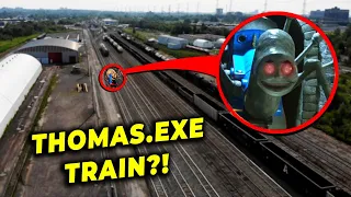 MY DRONE CATCHES SCARY SPIDER THOMAS THE TRAIN EXE AT ABANDONED TRAIN STATION