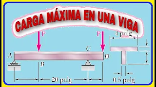 ¿CÚAL ES LA CARGA MAXIMA QUE PUEDE SOPORTAR UNA VIGA? EJERCICIO 5-85 BEER AND JHONSTON 6 EDICIÓN