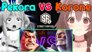 Korone Beats the Ever-Loving Hell Out of Pekora in Street Fighter 6 [Hololive]