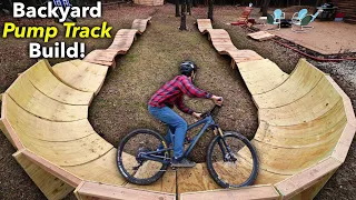 Backyard WOODEN Pump Track Build (part 3) // 180 Degree Berm and A New Bike!