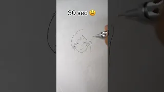 How to Draw Anime Girl in 10sec, 10mins, 10hrs #shorts