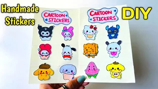 DIY CARTOON STICKERS 💕 / Easy Handmade Stickers Making / How to make Paper stickers / Cute stickers