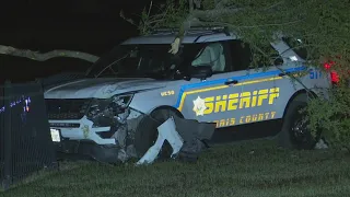 Harris County deputy crashes during high-speed chase