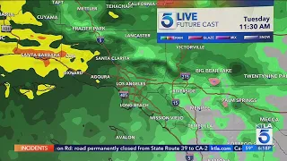 Rainfall, stormy weather to hit Southern California Tuesday through Wednesday