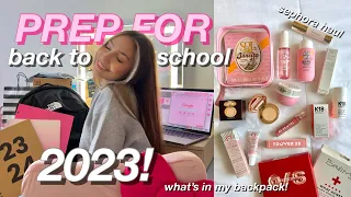 PREP WITH ME FOR BACK TO SCHOOL 2023! sephora, target, amazon + what’s in my backpack etc.