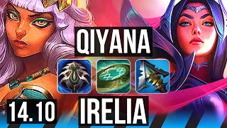 QIYANA vs IRELIA (MID) | 17/2/7, Legendary, 6 solo kills | EUW Grandmaster | 14.10