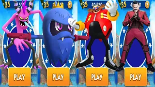 Sonic Dash - All Boss Fights Zazz Eggman Bash Robotnik All 68 Characters Unlocked Fully Upgraded