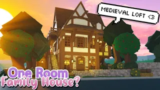 Building a Family House in Bloxburg but it only has ONE ROOM!! **Medieval Loft**