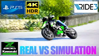 KAWASAKI Z800 RIDE (3) ON THE GARDA LAKE - REAL VS SIMULATION