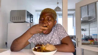 ASMR WHEAT FUFU AND OGBONO SOUP || AFRICAN FOOD MUKBANG