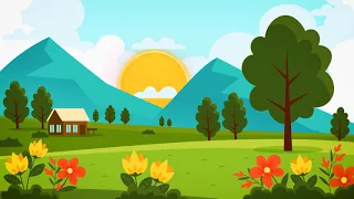 Free Animated Landscape Background (Sun, Tree ,Landscape, Garden)