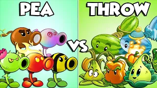 Team PEA vs THROW Plants Power-Up! in Plants vs Zombies 2