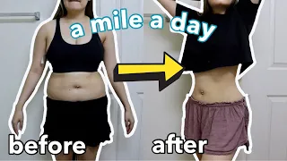 running a mile everyday for a week *shocking body transformation | before and after results