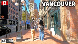 🇨🇦 【4K】☀️🌸  Downtown Vancouver BC, Canada. Amazing Sunny Day.  Relaxing Walk. April 19, 2024.